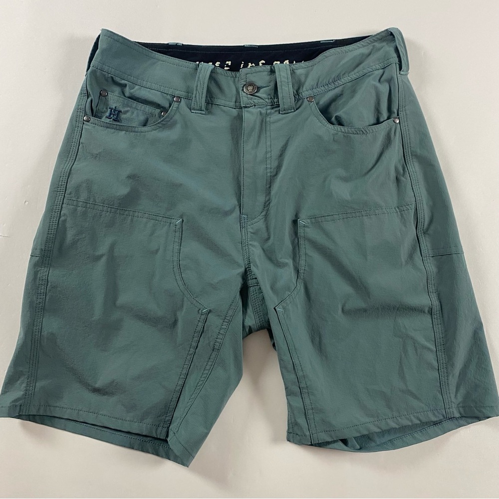 Howler Bros Shorts Men's Size 31 Watermans Work Green Rips Stop Stretch Brothers